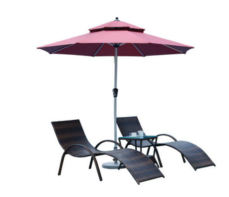 CE BSCI S Shape Stylish Practical Outdoor Sun Lounger Villa Courtyard Pool Garden
