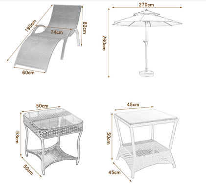 CE BSCI S Shape Stylish Practical Outdoor Sun Lounger Villa Courtyard Pool Garden