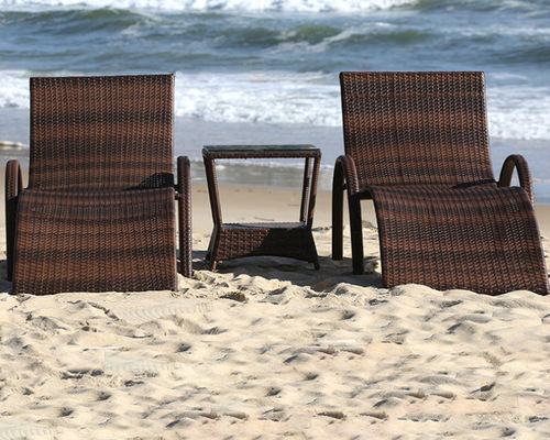 CE BSCI S Shape Stylish Practical Outdoor Sun Lounger Villa Courtyard Pool Garden