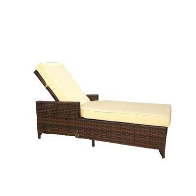 Adjustable Outdoor Garden Beach Pool Rattan Lounger Sunbed Cushion Chair CE BSCI