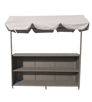 Rattan Effect Night Club Bar Counter Tiki Outdoor Rattan Bar Furniture With Roof Garden Rattan Table Bar Table Canopy