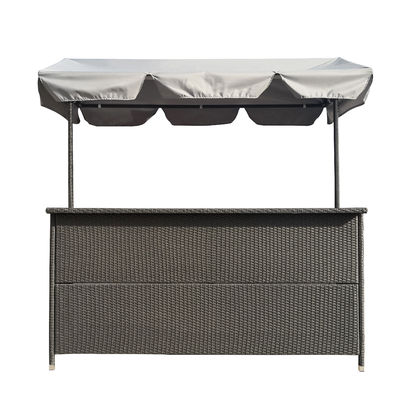 Rattan Effect Night Club Bar Counter Tiki Outdoor Rattan Bar Furniture With Roof Garden Rattan Table Bar Table Canopy