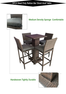 Classic outdoor bar balcony table and chair combination garden rain-proof rattan leisure bistro high table and bar stool