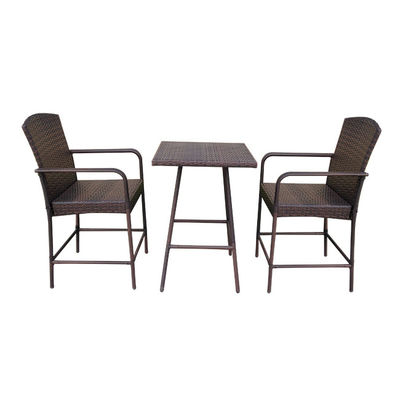 Villa Patio Wicker Rattan Counter Height Bar Stools Conversation Square Dining