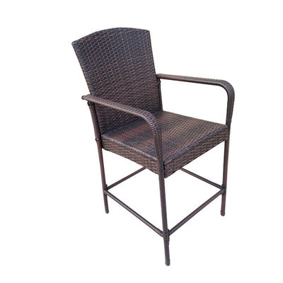 Villa Patio Wicker Rattan Counter Height Bar Stools Conversation Square Dining