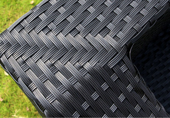 Luxury Modern Patio Garden Furniture Black Rattan Outdoor Sofa Coffee Table Set Steel Rattan Chair Outdoor Furniture