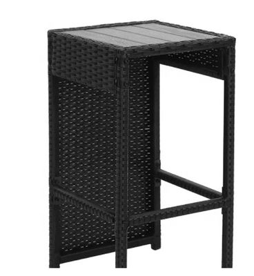 ODM OEM Rattan Woven Outdoor High Table And Bar Stools Leisure Hotel Dining Set Courtyard Patio