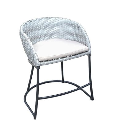 Single Chair Nordic Style Tall Counter Furniture Metal Velvet High Back Chair