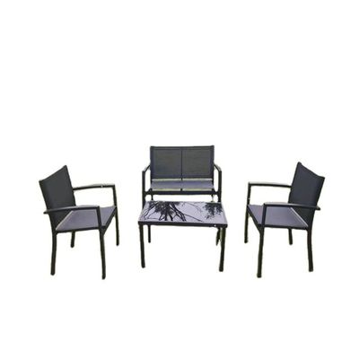 4 PCS Bistro Table And Chairs Rattan Outdoor Casual Chairs Side Table Balcony