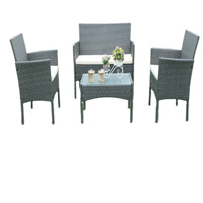 Garden Wicker Table And Chairs Plastic Wicker Sofa Set Rattan Patio Leisure Furniture