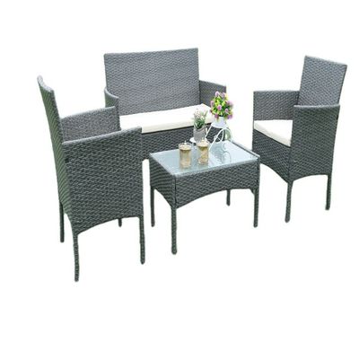 Garden Wicker Table And Chairs Plastic Wicker Sofa Set Rattan Patio Leisure Furniture