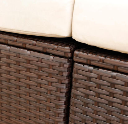 Indoor/Outdoor Furniture Sets Rattan All-Weather Washable Cushions with Coffee Table Rattan Sectional Sofa