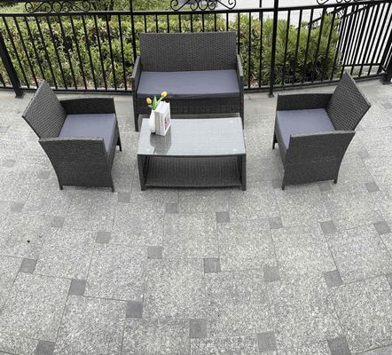 Weather-Resistance 4pcs Outdoor Rattan Sofa Set/ Wicker Garden Furniture Coffee Table and Rattan Chairs for Pool