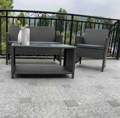 Weather-Resistance 4pcs Outdoor Rattan Sofa Set/ Wicker Garden Furniture Coffee Table and Rattan Chairs for Pool