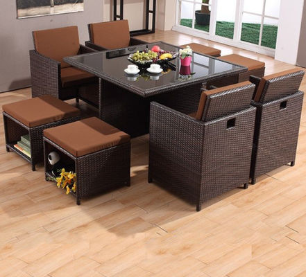 10 Seater Rattan Dining Table Set Wicker Dining Coffee Stack Table Round Sofa