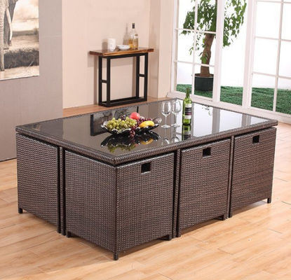 10 Seater Rattan Dining Table Set Wicker Dining Coffee Stack Table Round Sofa