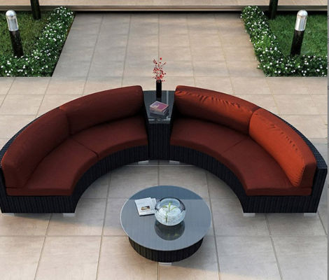 Outdoor Leisure Courtyard Villa Garden Outdoor Arc-Shaped Combination Of Aluminum Alloy Waterproof And Sunscreen Rattan