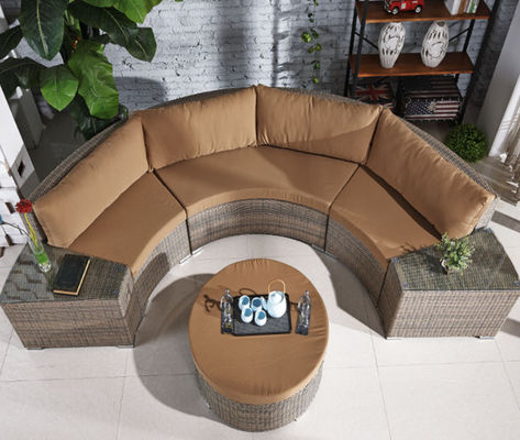 Outdoor Leisure Courtyard Villa Garden Outdoor Arc-Shaped Combination Of Aluminum Alloy Waterproof And Sunscreen Rattan