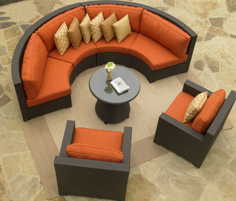 Outdoor Leisure Courtyard Villa Garden Outdoor Arc-Shaped Combination Of Aluminum Alloy Waterproof And Sunscreen Rattan