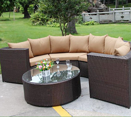 Outdoor Leisure Courtyard Villa Garden Outdoor Arc-Shaped Combination Of Aluminum Alloy Waterproof And Sunscreen Rattan