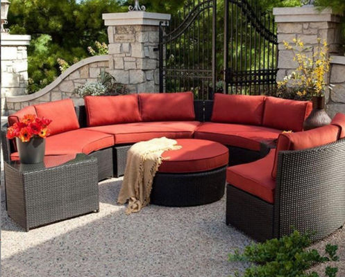 Outdoor Leisure Courtyard Villa Garden Outdoor Arc-Shaped Combination Of Aluminum Alloy Waterproof And Sunscreen Rattan