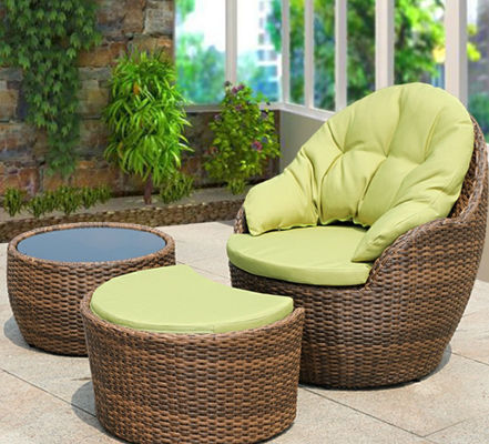 CE BSCI Glass Top Coffee Table Cushions Patio Furniture Sofa Set Furniture Outdoor