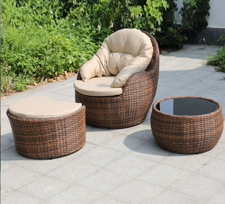 CE BSCI Glass Top Coffee Table Cushions Patio Furniture Sofa Set Furniture Outdoor