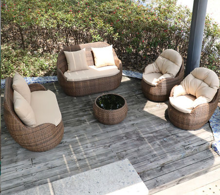 Oval Woven Rope Garden Furniture Bed Leisure Outdoor Sofa Vine Chair Weaving