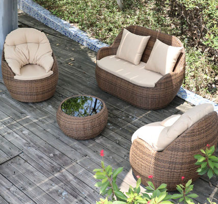 Oval Woven Rope Garden Furniture Bed Leisure Outdoor Sofa Vine Chair Weaving