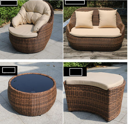 Oval Woven Rope Garden Furniture Bed Leisure Outdoor Sofa Vine Chair Weaving