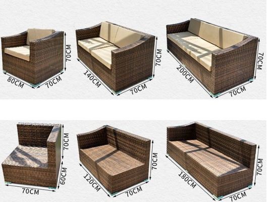 250kg Rattan Furniture Sofa And Chairs Set Hotel Villa Leisure Combination