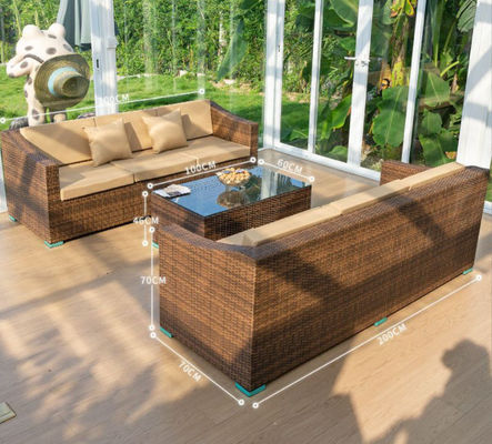 250kg Rattan Furniture Sofa And Chairs Set Hotel Villa Leisure Combination