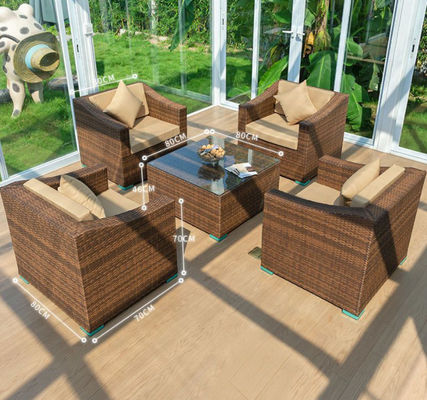 250kg Rattan Furniture Sofa And Chairs Set Hotel Villa Leisure Combination