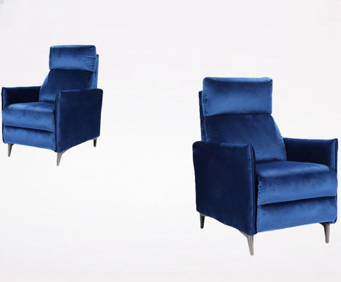 Vintage Blue Velvet Pull Out Bed Sofas Recliner Single Sofa Living Room Office