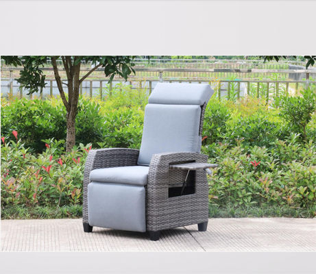 Luxury Outdoor Indoor Rattan Lounge Chair Furniture Set Wicker Single Sofa Garden Recliner Lying Bed