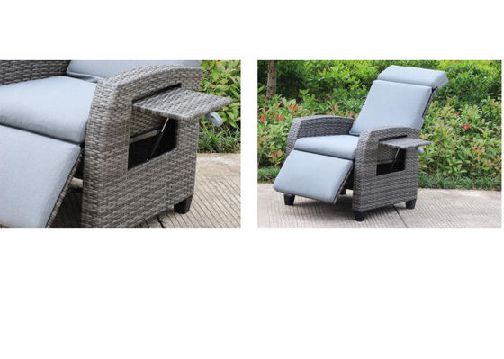 Luxury Outdoor Indoor Rattan Lounge Chair Furniture Set Wicker Single Sofa Garden Recliner Lying Bed