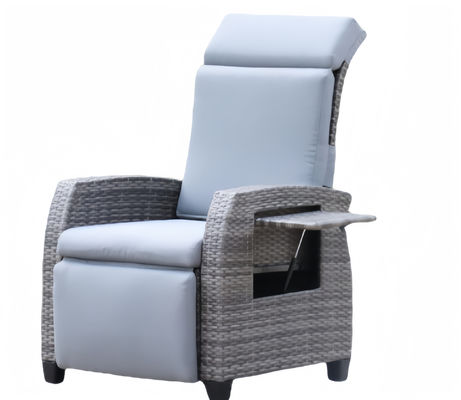 Luxury Outdoor Indoor Rattan Lounge Chair Furniture Set Wicker Single Sofa Garden Recliner Lying Bed