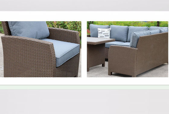 HW1014 Conversation Sectional Sofa Set Patio Furniture Sets Rattan Wicker