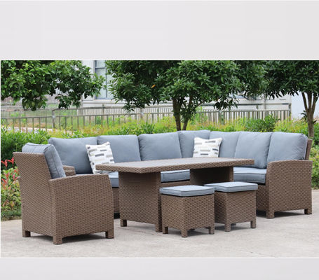 HW1014 Conversation Sectional Sofa Set Patio Furniture Sets Rattan Wicker
