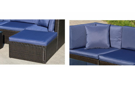 Outdoor Rattan Sectional Sofa PE Wicker Couch Backyard Conversation Set