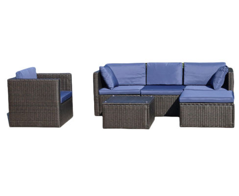 Outdoor Rattan Sectional Sofa PE Wicker Couch Backyard Conversation Set