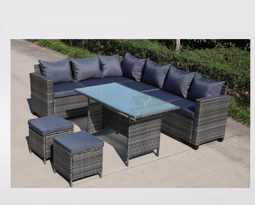 Hotel Luxury Rattan Dining Table And Chairs Furniture Extension Woven Rope Restaurant