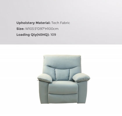 Tech Fabric Living Room Furniture Recliner Power Leather Recliner Sofa Set Grey