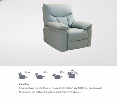 Tech Fabric Living Room Furniture Recliner Power Leather Recliner Sofa Set Grey