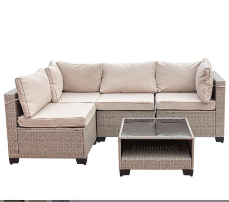 Rattan Corner Sofa Patio Set Modern Luxury Cut Aluminum Frame Hotel Villa Home