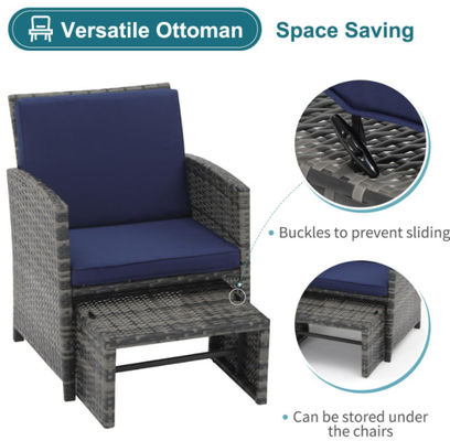 Luxury Rattan Garden Sofa Sets Furniture Wicker Outdoor Chairs Table Ottoman