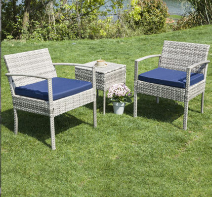 Patio Outdoor Dining Table Rattan Table Tempered Glass Tabletop Porch Conversation