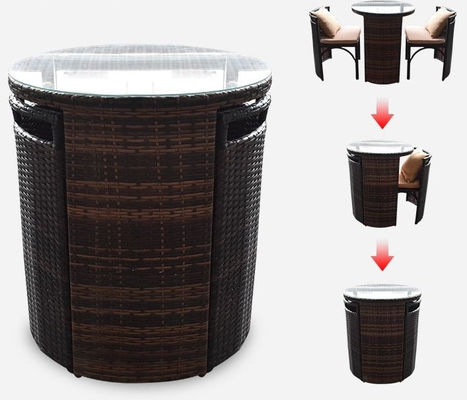 Patio Rattan Dining Table Set  Luxury Garden Restaurant Chair Furniture
