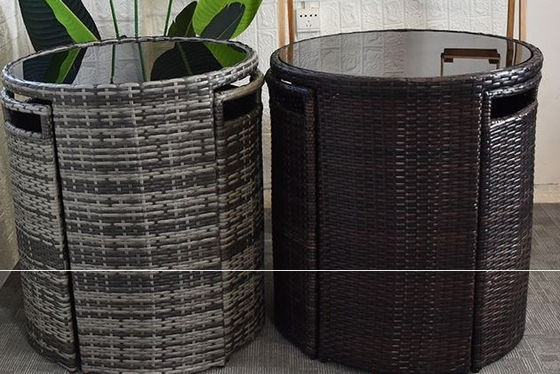 Patio Rattan Dining Table Set  Luxury Garden Restaurant Chair Furniture