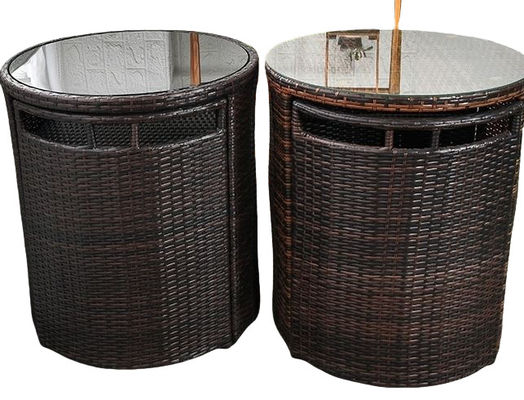 Patio Rattan Dining Table Set  Luxury Garden Restaurant Chair Furniture